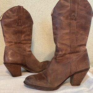 Brown Leather Western Boots